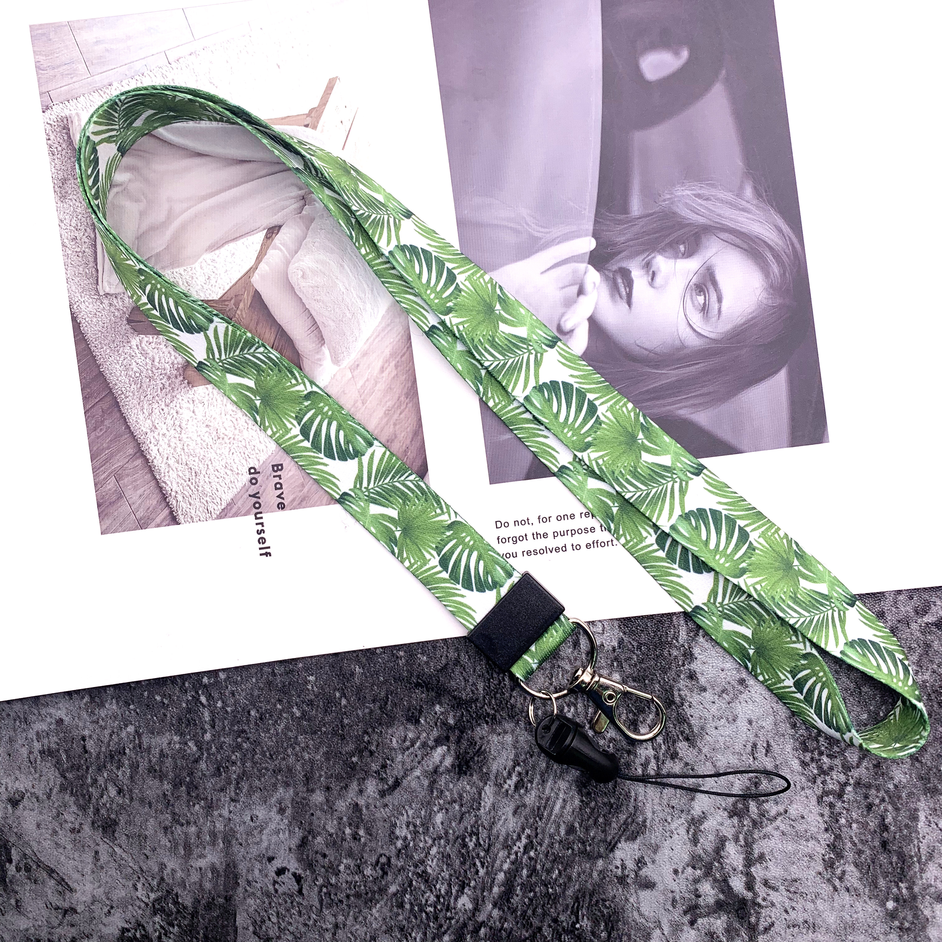 Products Yellow Flower Red Flower Phone Lanyard Strap Small Fresh Green Leaf Mobile Phone Lanyard Neck Straps