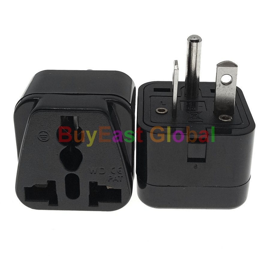 Universal to US NEMA 6-20P Plug Adapter - AC 208/220/230/240V- 10A Max Black / White