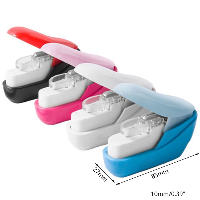 Kleur Stapleless Nietmachine Boek Papier Nieten Nietmachine Mini Draagbare Geen Nietjes School Kantoorbenodigdheden