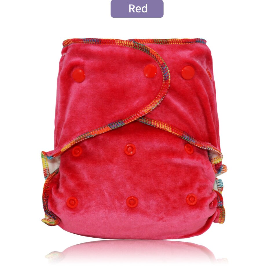 Miababy Bamoo Velours Doek Luier Milieuvriendelijke Wasbare Baby Nappy Herbruikbare Onesize Ingerichte Luier: red