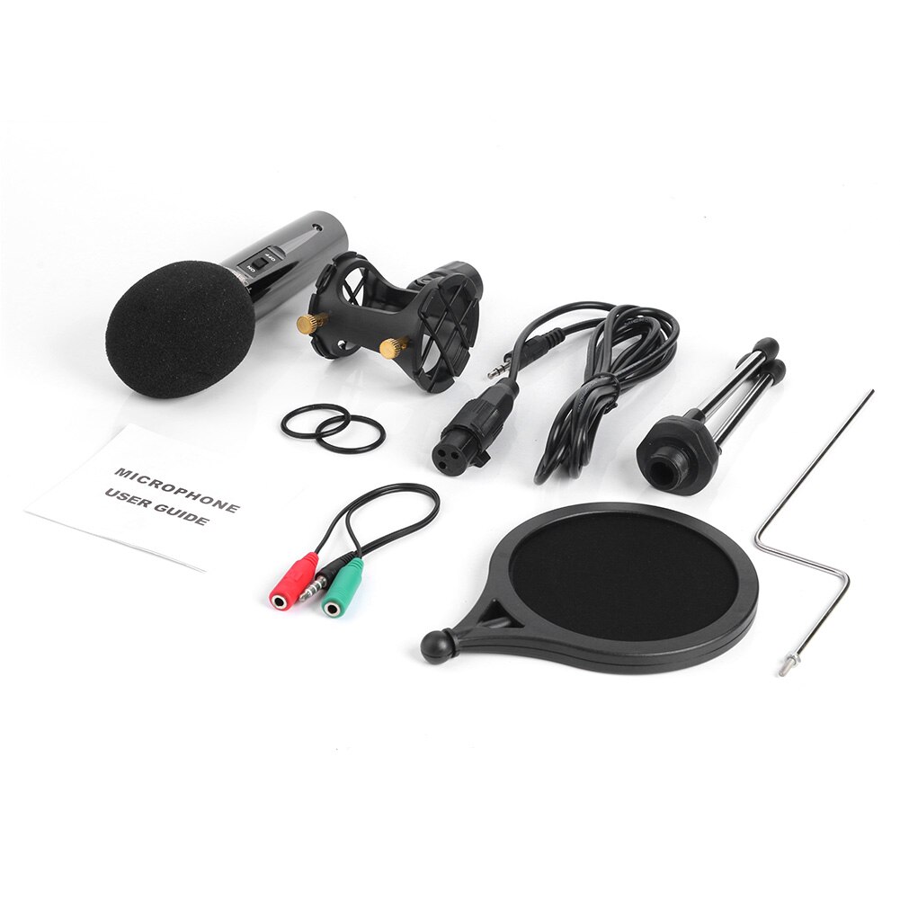 Chatting Gaming Podcast Recording 3.5mm Pro Studio Online Sound Recording Condenser Microphone for Computer Phone