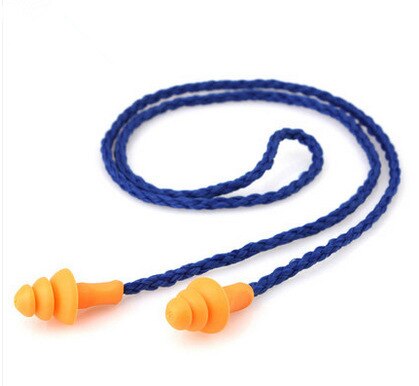 10Pcs/lot Soft Silicone Corded Ear Plugs ears Protector Reusable Hearing Protection Noise Reduction Earplugs Earmuff