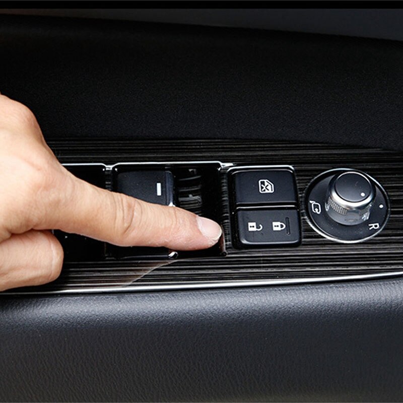 1 Juego para Mazda Cx-5 Cx5 Kf Lhd Panel de interruptor de la ventana del coche + Panel de caja de cambios del coche cubierta pegatina embellecedor tiras Garn