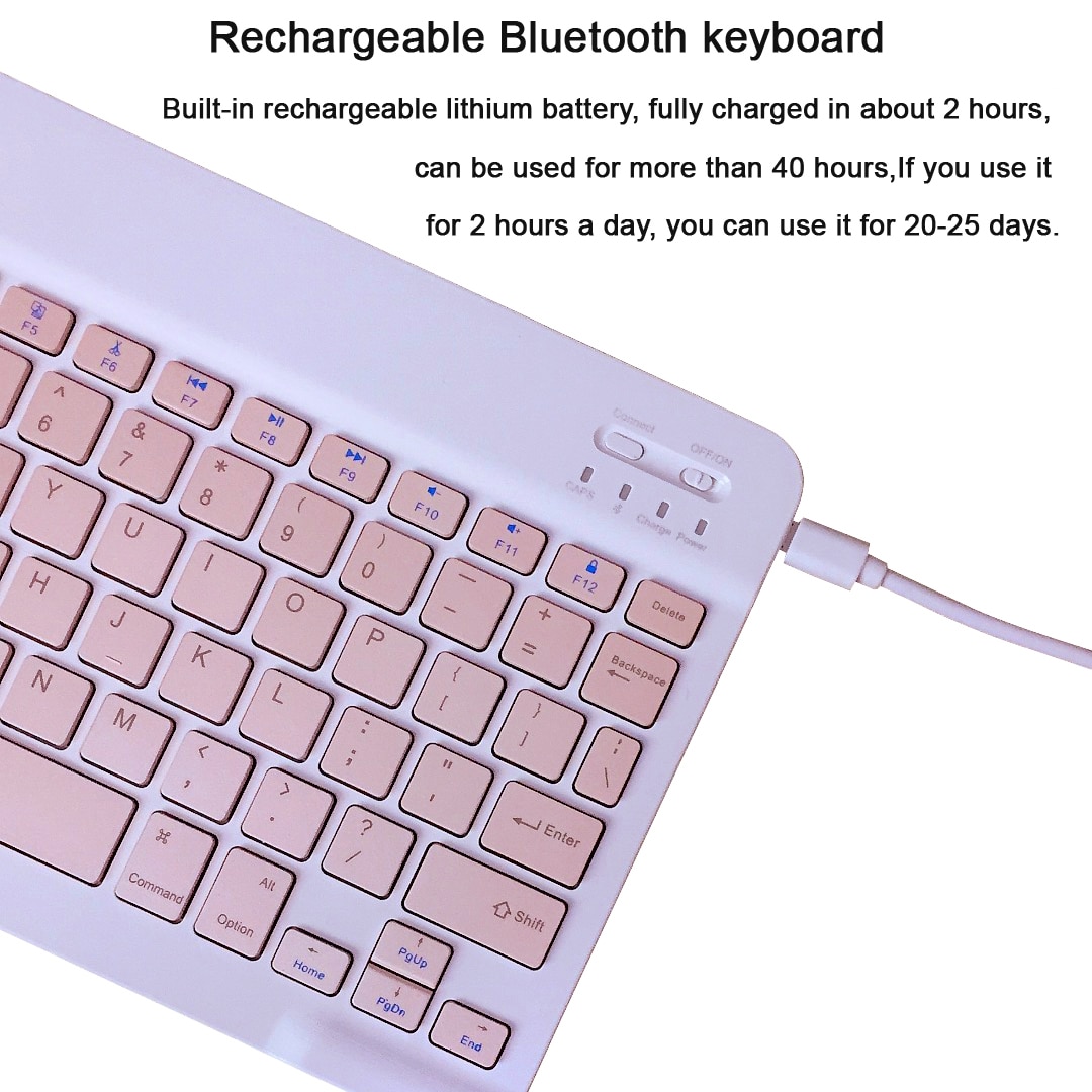 Pink Wireless Bluetooth Keyboard and Mouse Mini Spainish Keyboard Bluetooth Keyboard for Tablet IOS Android IPhone Ipad Keyboard