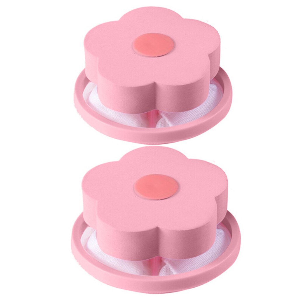 Maille filtrage maison laveuse 2 pièces épilation capteur filtre collecteur sac poussière nettoyage balle Machine à laver pochette à linge charpie: Rose