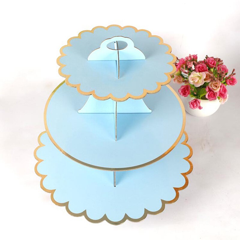 3-Tier Round Cardboard Cupcake Stand Pastry Serving Platter Party Dessert Tower: 5