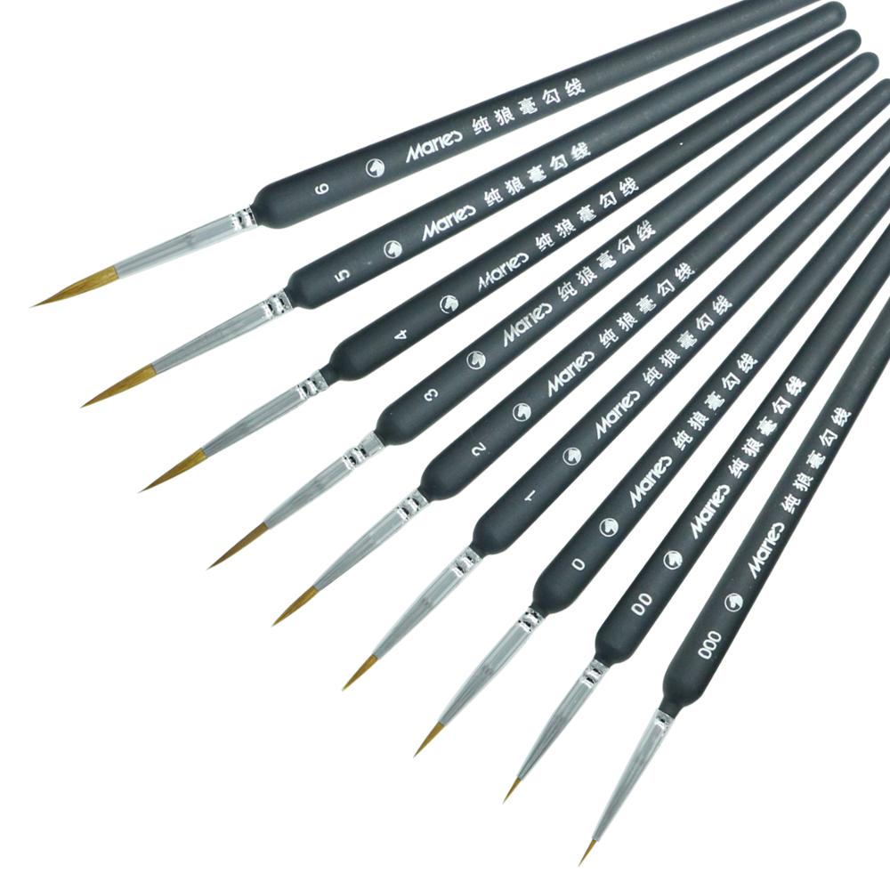 Juego de pinceles de línea de gancho, pinceles de pintura para acuarela, pintura al óleo de acrílico, delineador de dibujo, lápiz pincel para pintar, perfilador de gancho