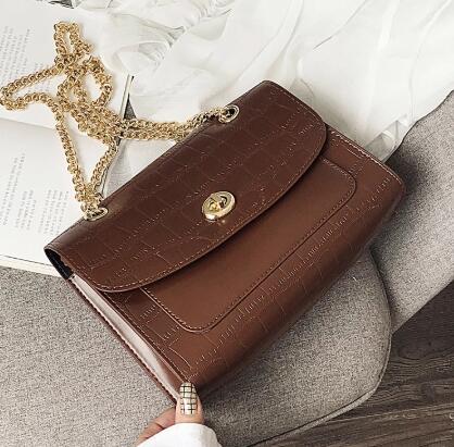 Européen rétro Crocodile modèle femme grand sac nouvelle en cuir femmes sac à main chaîne épaule sac de messager: Default Title