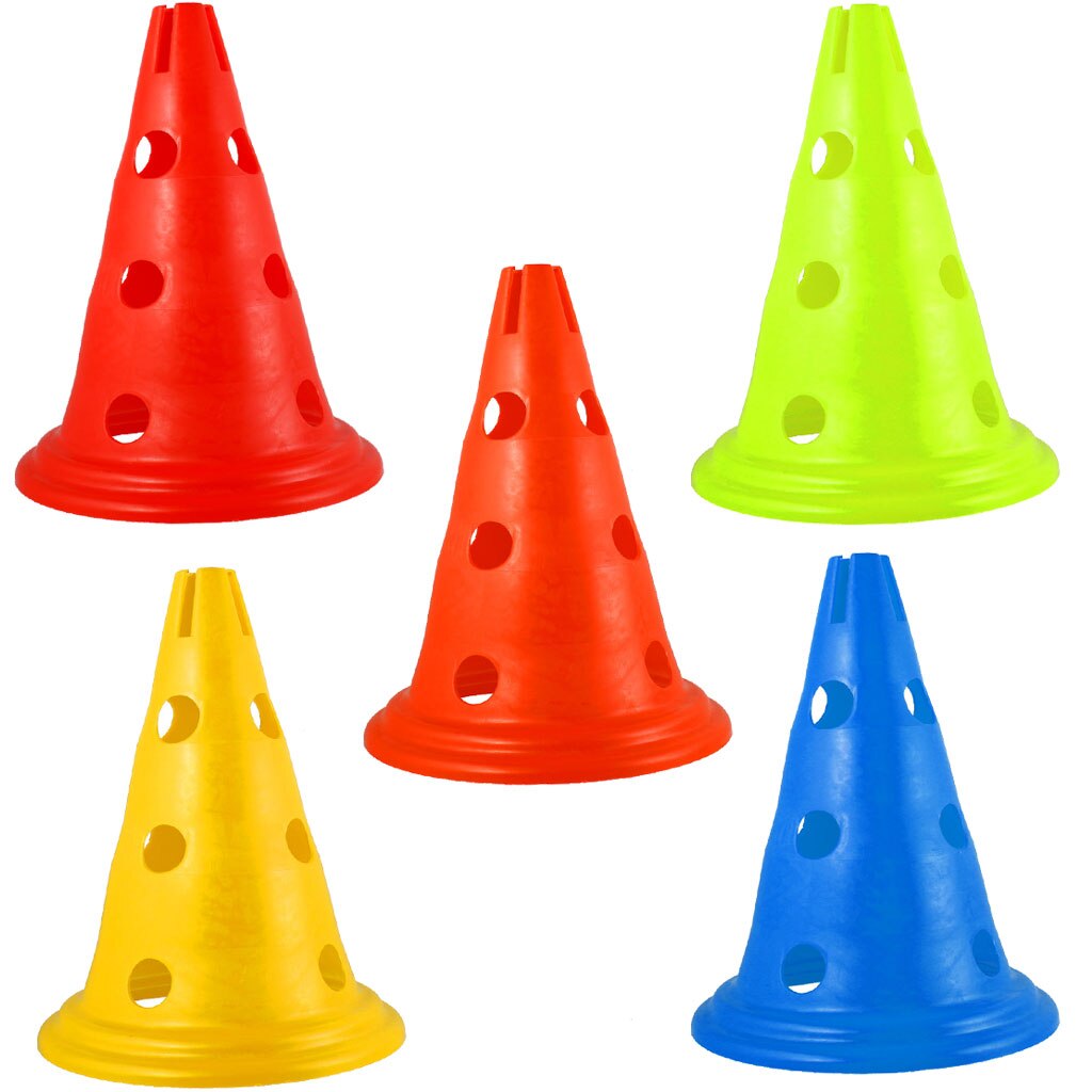 5 x Traffic Marker Hole Cones Hockey Football Rugby Sports Training Tool Red