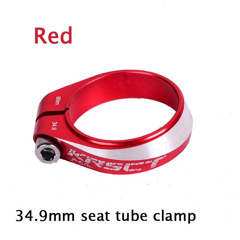 Krsct fiets zadelpenklem aluminium 31.8/34.9mm fiets zadelpen buisklem mtb mountainbike zadelklemmen accessoires: 34.9mm- rode