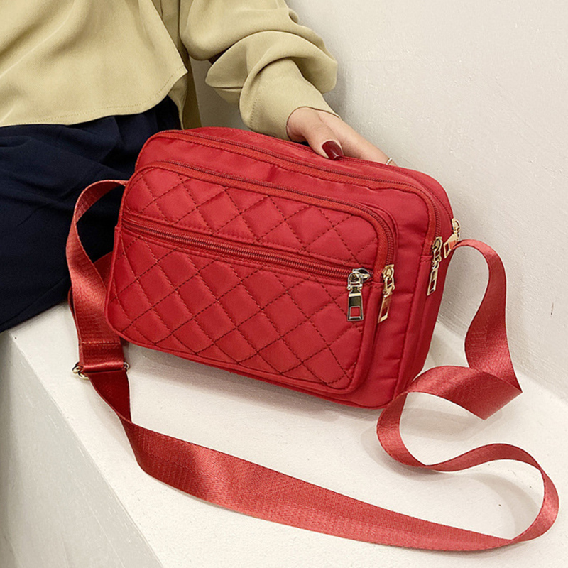 Borsa da donna Moda coreana Nuovo filo da ricamo Borsa a tracolla di grande capacità per borsa a tracolla classica di mezza età e vecchiaia Semplice