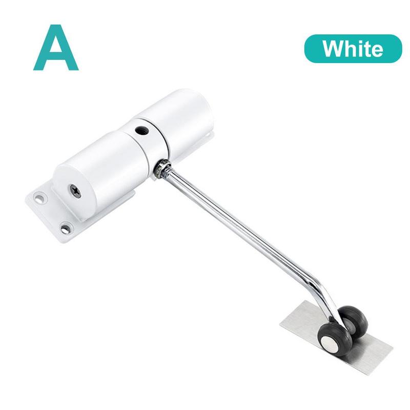 Round Door Closer, Household Automatic Door Closing The Easy Close To Mute Door Buffer Hidden Artifact Return Closer Device: White