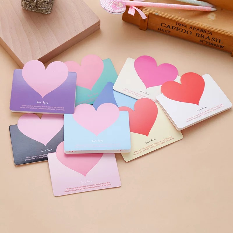 Cartões de visita de coração 5 peças, amor de papel de envelope para diy, cartões de visita, presentes, papelaria