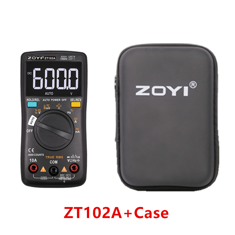 ZOYI ZT101/ZT102/ZT102A Digital Auto Range Portable Multimeter 6000 counts Backlight Ammeter Voltmeter Ohm: ZT102ACase
