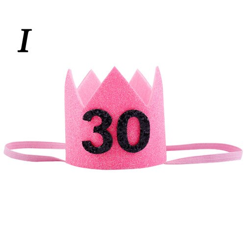 Barn år 1st födelsedag mössa bebis fest keps flicka pojkar rosa blå blommor prinsessa krona pannband hårkläder dekor tillbehör: 9