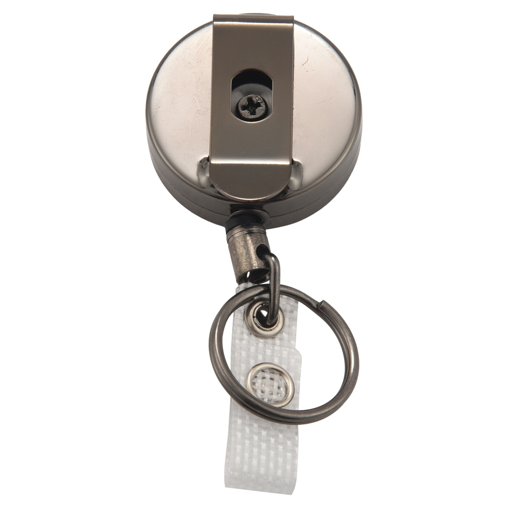 2 Pack Heavy Duty zwijany uchwyt na identyfikator kołowrotka, metalowy uchwyt na identyfikator z zaczepem na pasek brelok na etykieta z imieniem brelok czarny
