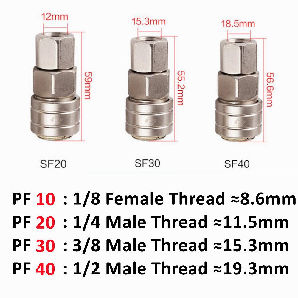 Pneumatic Fitting C Type Self-locking Quick Coupling Connector Coupler For Air Compressor SP PP SM PM SH PH SF PF 10 20 30 40