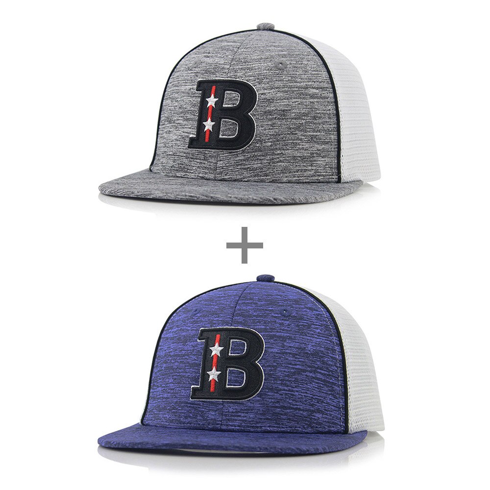 [aetrends] hip hop hat mesh flad baseballkasket cool kasketter og hatte til mænd z -9968: Grå og blå