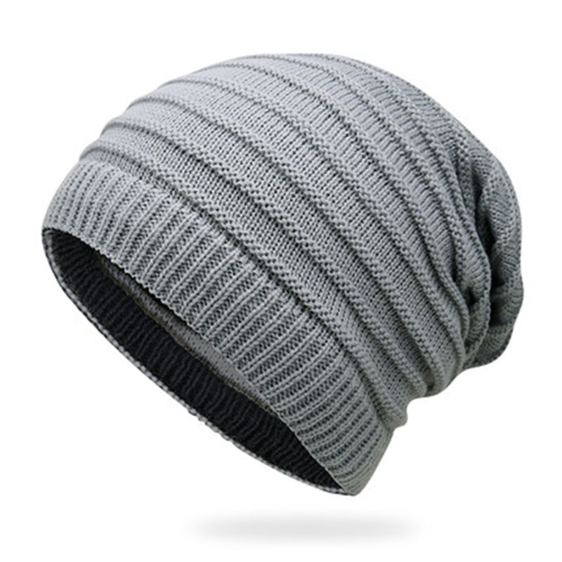 Vinter unisex strikket lue trend Dobbel-bruk skjerf herre kvinner sikring lokk