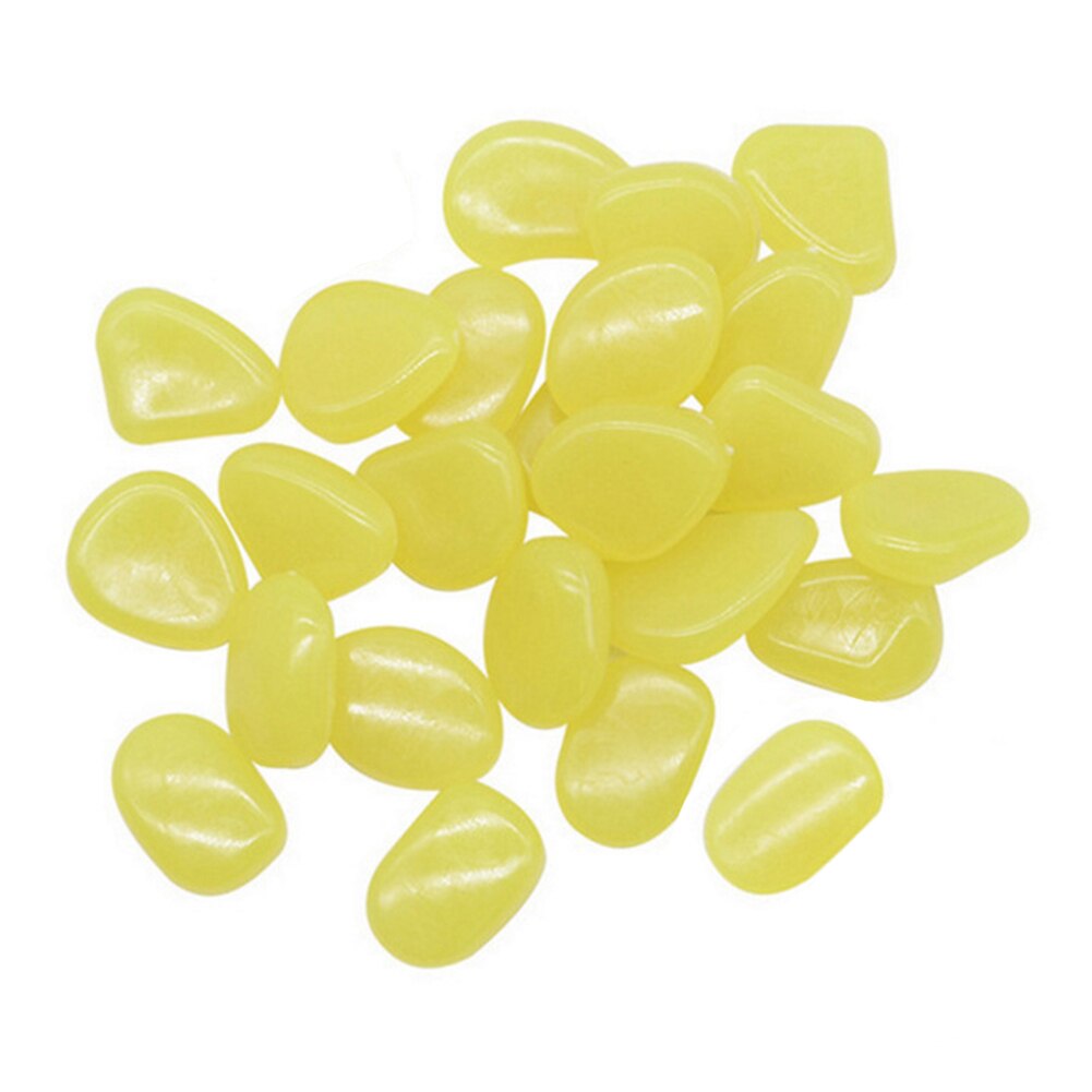 100pcs Glow in the Dark Garden Pebbles Glow Stones Rocks for Walkways Garden Path Patio Lawn Garden Yard Decor Luminous Stones: Yellow