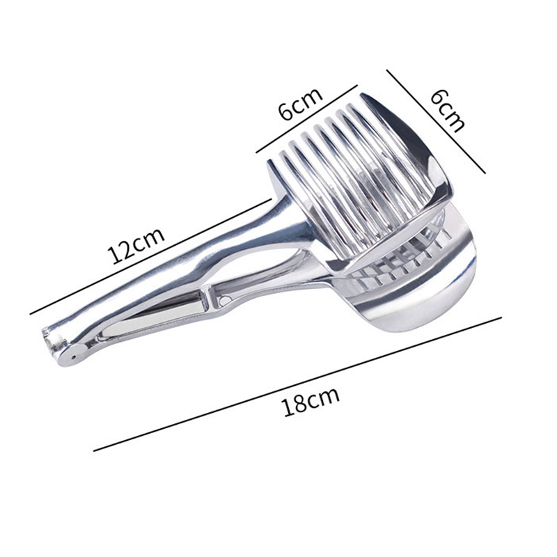 Keuken Gadgets Handige Roestvrij Staal Ui Houder Aardappel Tomaat Slicer Groente Fruit Cutter Veiligheid Koken Gereedschap Accessoires