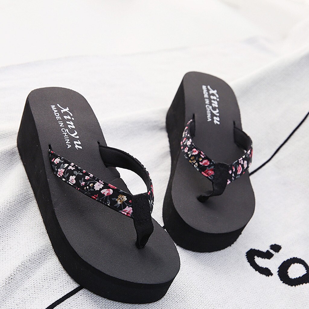 Sandales de plage à semelles compensées antidérapantes pour femmes, chaussures à la décontractées, sandales de plage, donna chanclas mujer,