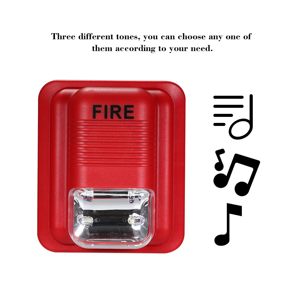 Fire Alarm Warning Strobe Siren Horn Sound & Strobe Alert Security System for Home Office Hotel Restaurant
