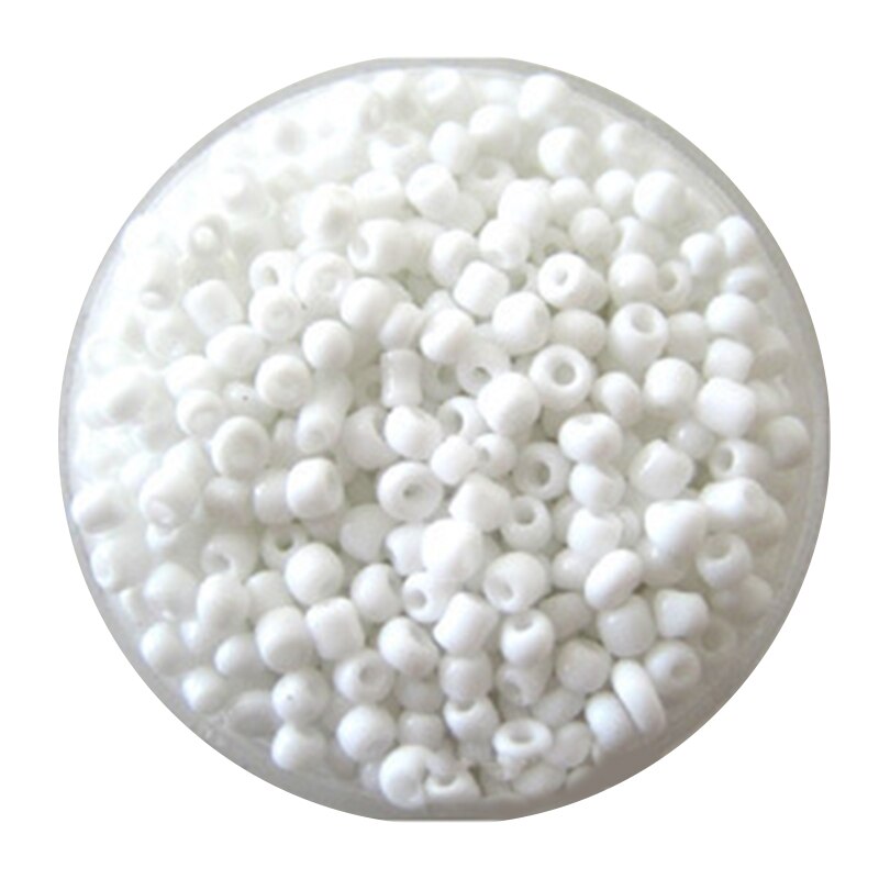 2400 stks/partij 2mm Rocailles voor Handwerken 11 Kleuren Graland Ballen Parels voor Ambachten Sieraden DIY Maken Spacer Decoratie parels: White