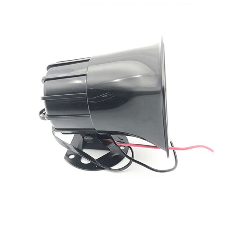 Police Siren Horn Car Siren Loud Electric Horn Black Plastic Square Speaker DC12V 4 Tones Emergency Siren Electronic PA System