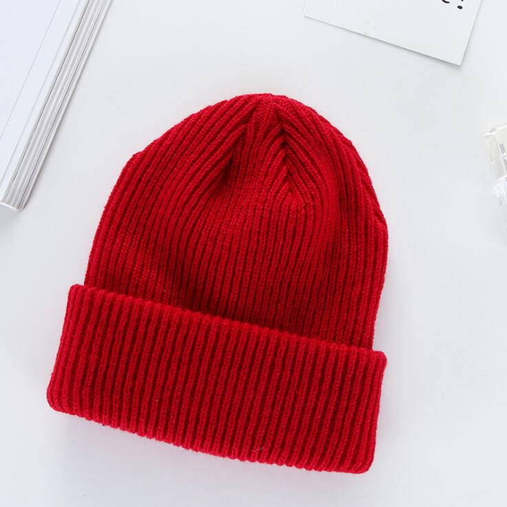 Solid strikket varm blød trendy vinter hatte enkel koreansk stil kvinder afslappede hætter all-match beanie hip hop hat: 5