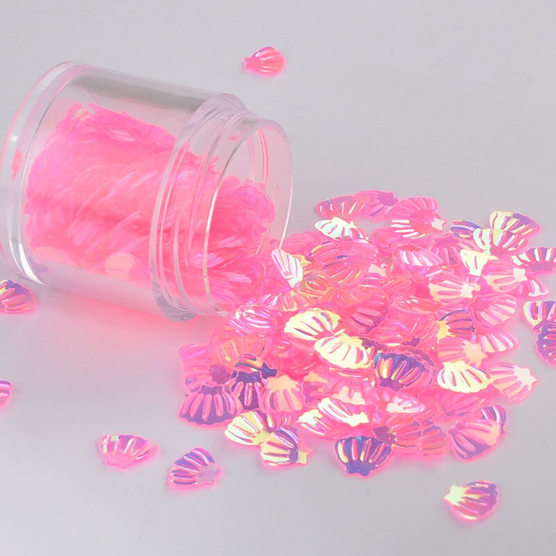 10 G/pak Roze Crystal Mix Moon Dot Shell Zwaan Nail Pailletten Pailetten Wedding Craft, Slime Maken Bruiloft Decoratie Confetti: 7mm Shell