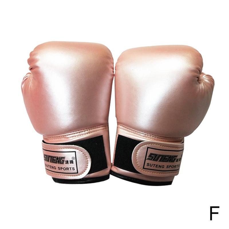 1Pair Pearlescent Solid Color Children Boxing Gloves Sanda Fight Punching Bag Gloves Sponge Foam Molding Liner Boxing Gloves: F