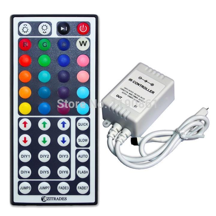 4 stks/partij rgb ir 44 key led controller DC5V 12 v-24 v voor 5050/3528 led strip licht en RGB LED module