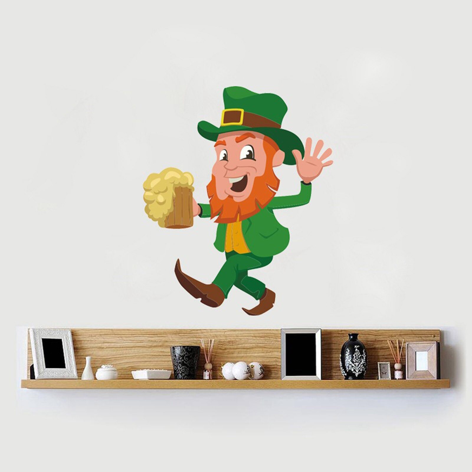 Cute Cartoon Set of St. Patrick's Day Window Stickers Irish Wall Stickers Decoration Home Wall Ornaments
