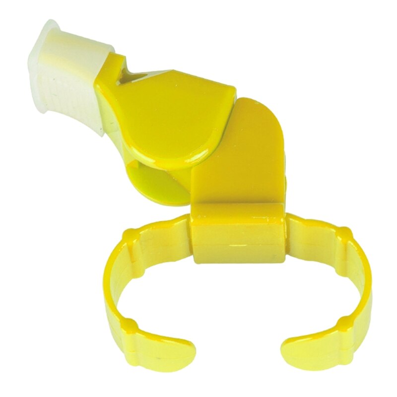 1pc kunststoff-schiedsrichterpfeifen mit fingergriff für verschiedene sportarten wie fußball, basketball, baseball, hockey, survival und outdoor (schwarz): Gelb