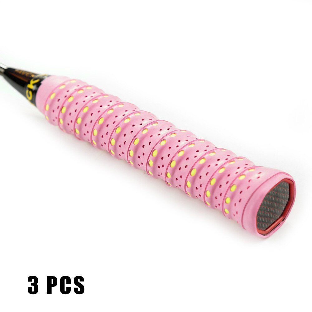 3 Stuks Antislip Overgrip Badminton Grip Zweetband Tape Wikkelingen Voor Hengel Rw: Roze