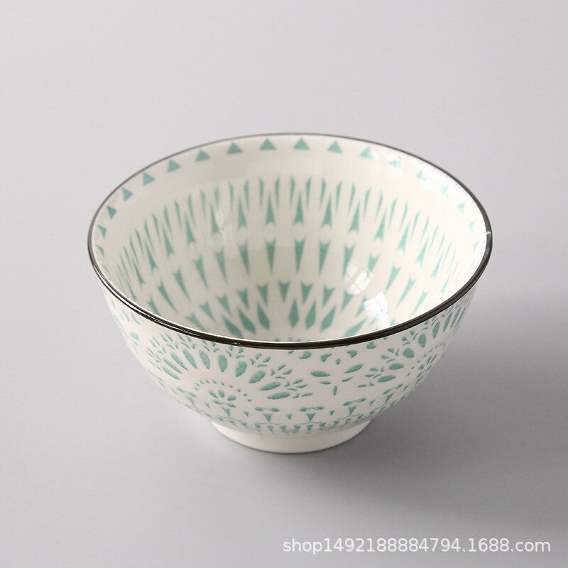 Bol à riz fileté de 4.5 pouces, petit bol de ménage à salade en céramique de Style japonais vaisselle accessoires de cuisine bol Ramen: violet