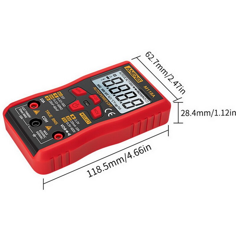 Digitale Mini Multimeter Tester Auto Tranistor Meter Auto-Range Voltage Tester Met Ncv Data Hold Multimeter: Default Title