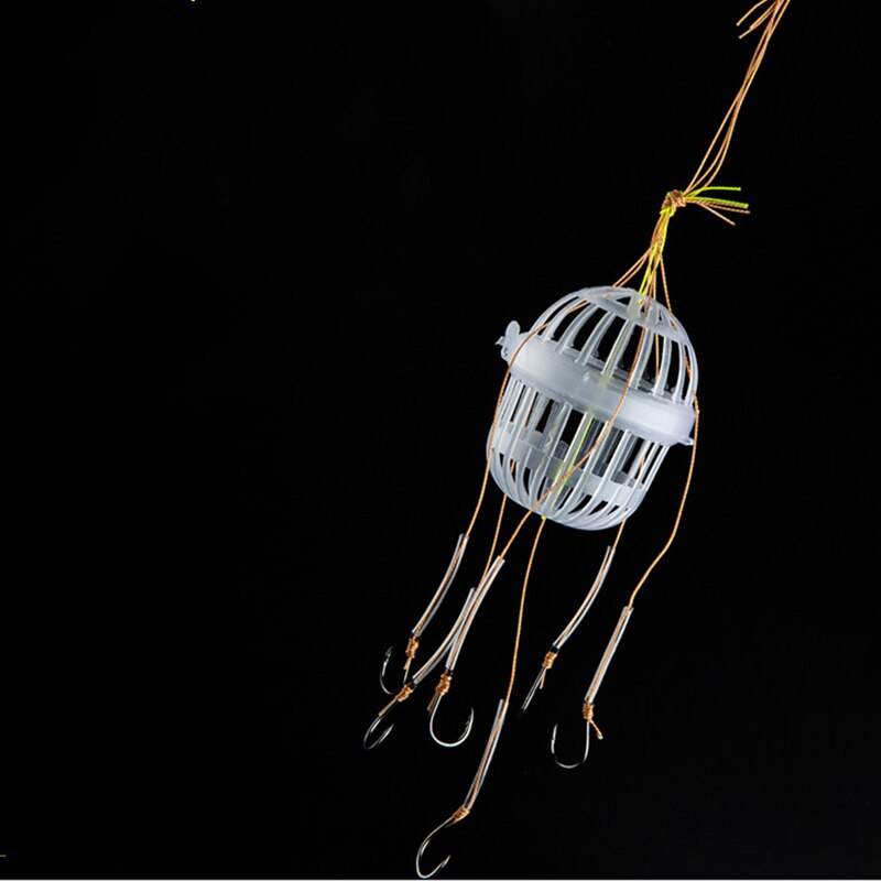 Explosion Fishing Hooks Spherical Sea Box Monsters with Six Strong Carbon Steel Fishing Feeder Jig Head Accessories