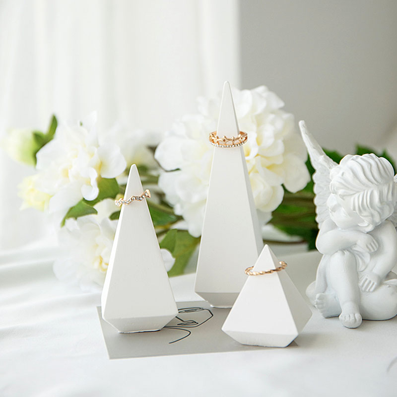 Gips ringen holder gipsformer smykker vise stativ betong kjegle pyramide silikon form hjem dekor foto rekvisitter