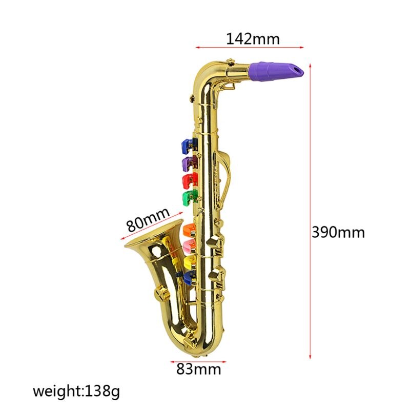 Simulation 8 Tones Saxophone Trumpet Children Musical Instrument Toy Party Props G92F