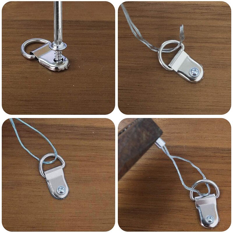 170 stuks schilderijhangers d-ring fotolijst ophanghaak crimpbuis schroef met 30m ophangdraden olieverfschilderij spiegellijst decoratie