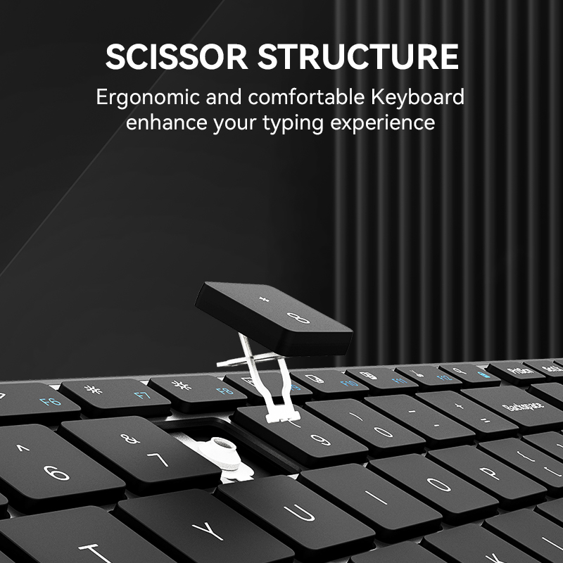 AUSDOM Sofkeys2 bezprzewodowy podwójny Bluetooth 5.0 światowa premiera 2.4G klawiatura biurkowa biznes biuro komputer domowy Laptop 98 klawiszy
