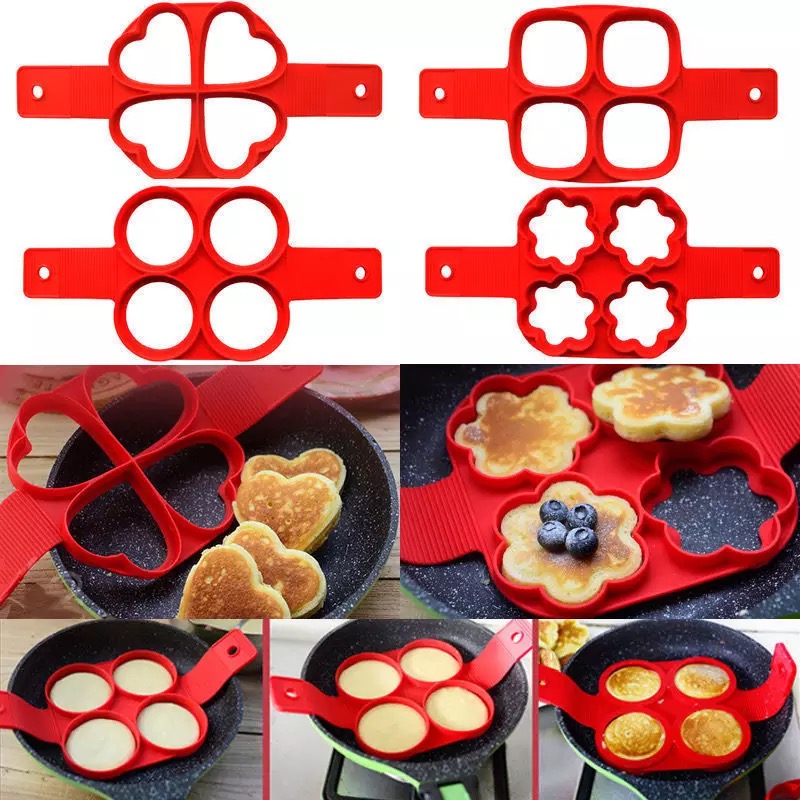 1Pcs Silicone Non Stick Fantastische Ei Pannenkoek Maker Ring Keuken Bakken Omelet Mallen Flip Fornuis Ei Ring Mold