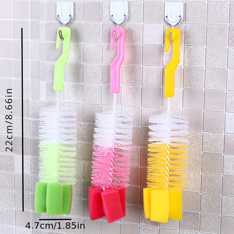 Brosse à biSantos multi-usages avec manche long, éponge à cheveux fins, brosse à livres, vaisselle domestique, outils de lavage de tasse, Bab