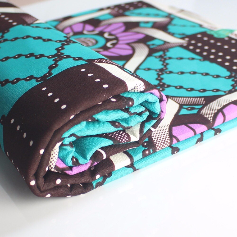African Blue Cotton Fabric Ankara Printed Material Retail Wax African Wax Print Fabric