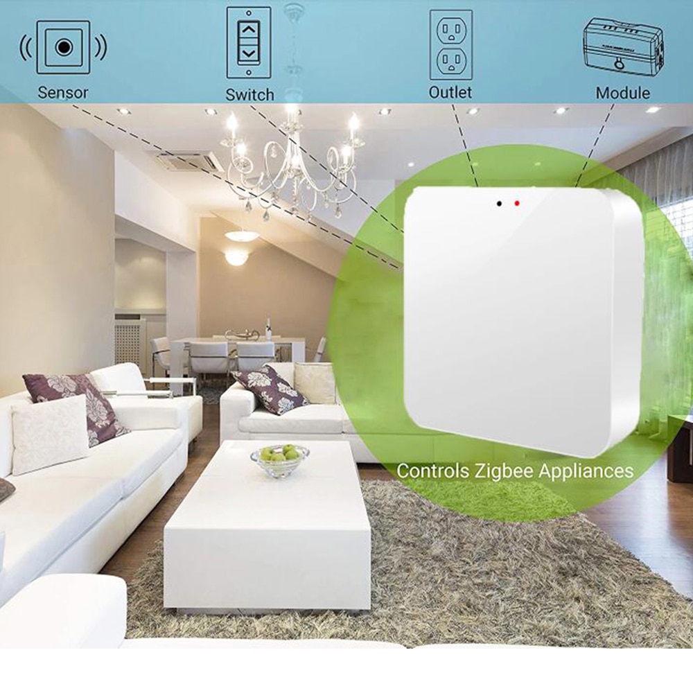 Smart Home Zigbee Wireless Smart Gateway Hub Remote Control Zigbee Devices Via Tuya Smart Life APP Works With Alexa Google Home