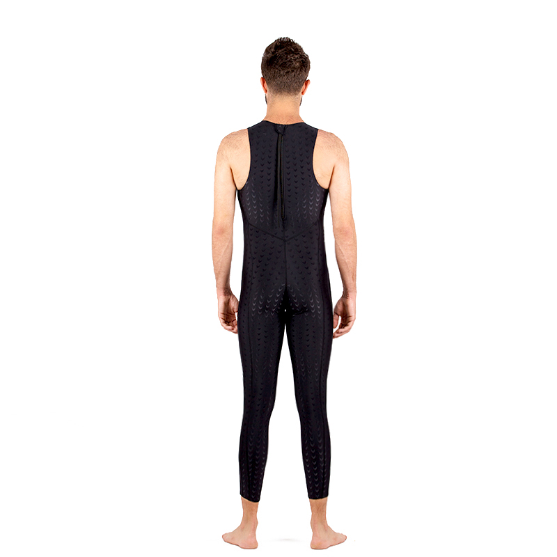 Male One Piece Swimsuit Black Sharkskin Bathing Suit Men Sports Competition Athletic Outdoor Diving Beach Swimwear