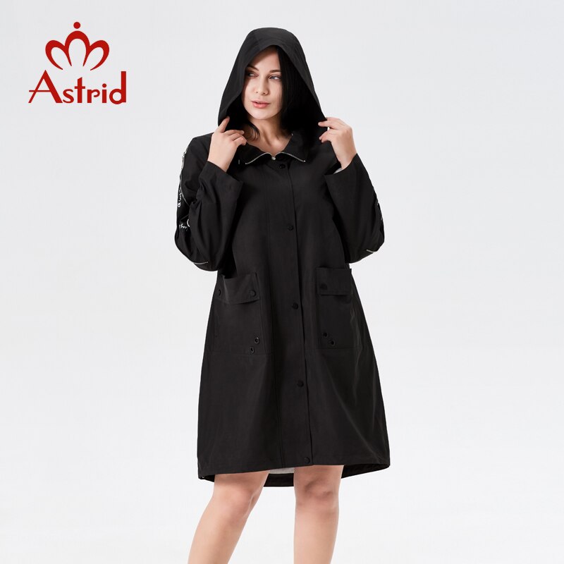 2019 trench coat primavera feminina com capuz – Grandado