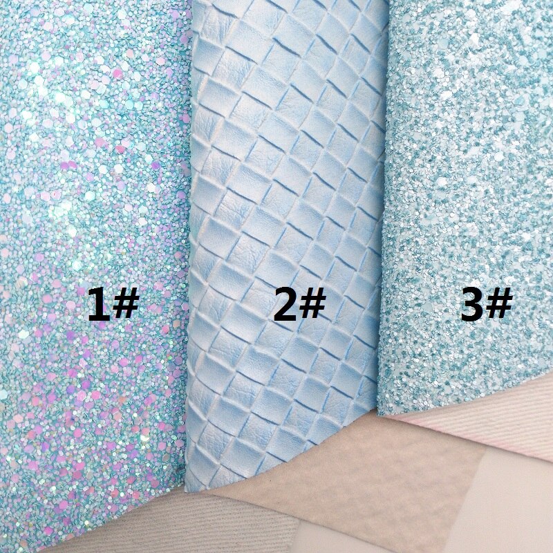 Blauw Glitter Fabirc, Weven Faux Leer Stof, synthetisch Leer Stof Lakens Voor Boog A4 8 "X11" Twinkling Ming XM437: 1 set